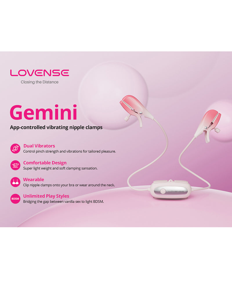 Load image into Gallery viewer, Lovense Gemini Vibrating Nipple Clamps - Pink
