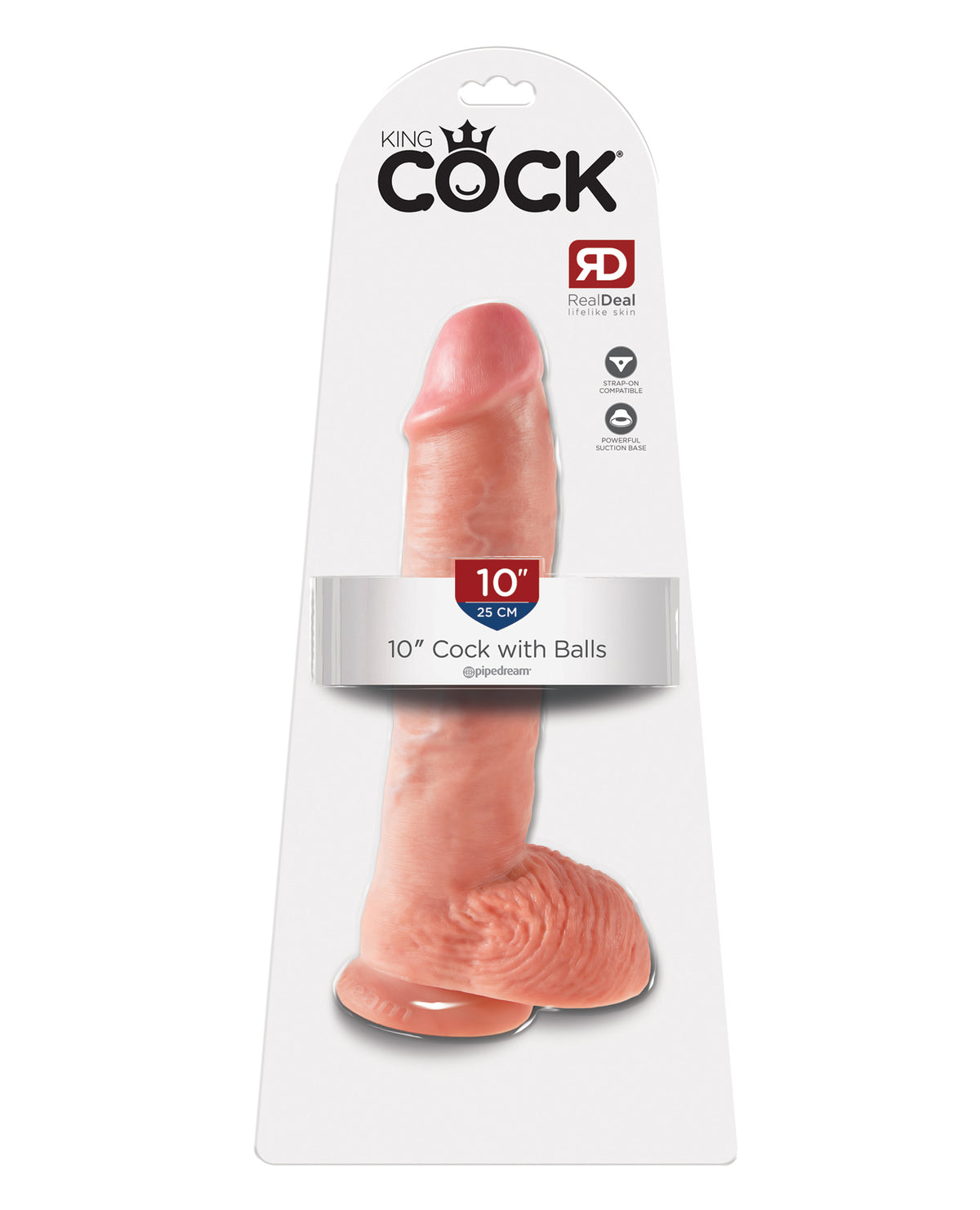 King Cock 10" Pene con Testículos - Color Carne