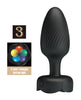 Afbeelding laden in Galerijviewer, Pretty Love Osborn Medium Butt Plug w/Multi Color Bottom Light - Black
