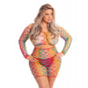 Indlæs billede i gallerifremviser, Pink Lipstick Pot of Gold Skirt Set Rainbow QN
