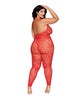Ladda bilden i Galleri Viewer, Leopard Pattern Seamless Bodystocking w/Gold Details - Red QN
