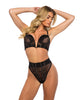 Load image into Gallery viewer, Belle Noir Chantilly Lace and Satin 2 pc Bustier Set - Black LG
