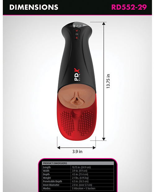 PDX Elite Fuck-O-Matic Pro XL Pussy Stroker - Brown