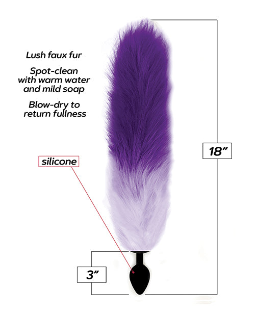 Plug anal en silicone Foxy Fox Tail - dégradé violet