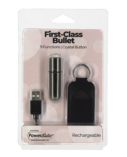 First Class Mini Rechargeable Bullet With Crystal Gun Metal