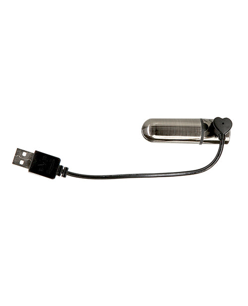 First Class Mini Rechargeable Bullet With Crystal Gun Metal