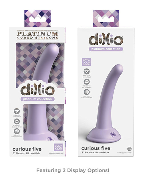 Dillio Platinum 5 Inch Curious Five Silicone Dildo Purple
