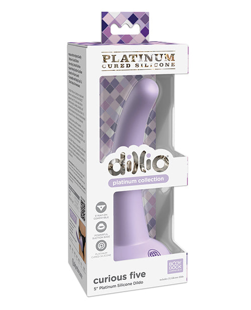 Dillio Platinum 5 Inch Curious Five Silicone Dildo Purple