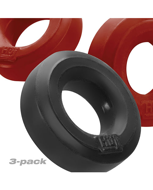 Hunky Junk C-Ring Multi Pack - Cherry/Tar Ice Pack of 3