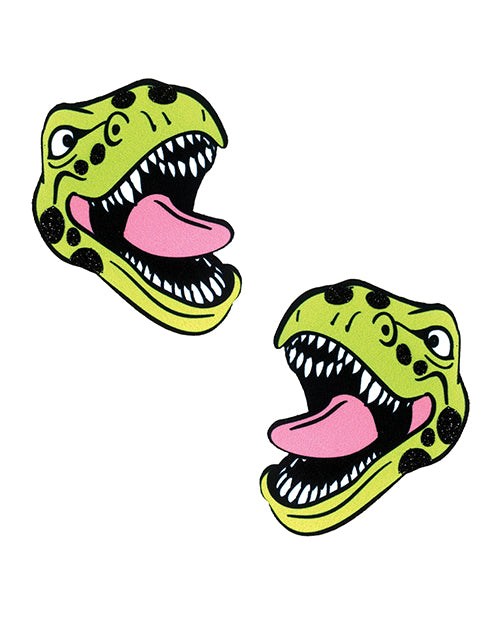 Neva Nude Black Light  Dinosaur Pasties - Green O/S