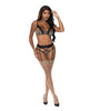 Indlæs billede i gallerifremviser, Purrfect Balconette Bra &amp; Garter Panty  Animal/Black L/XL
