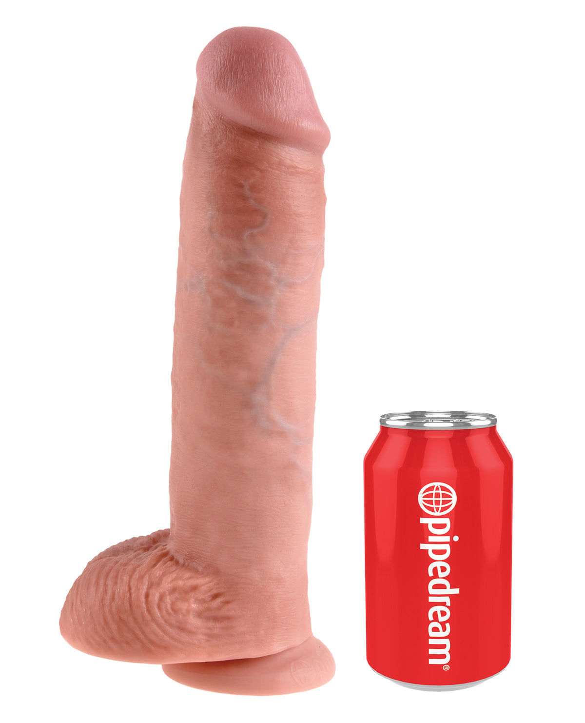 King Cock 11 Inch Dildo With Balls Flesh Realistic Texture