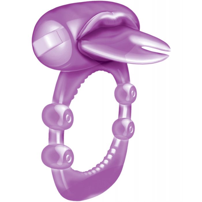 Forked Tongue X-treme Vibrating Pleasure Ring - Purple