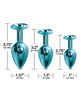Lataa kuva gallerian katseluohjelmaan, Nixie Metal Butt Plug Trainer Set w/Inlaid Jewel - Blue Metallic
