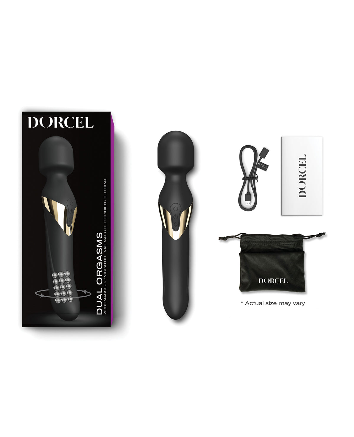 Varita Dorcel Doble Orgasmo - Negro/Oro