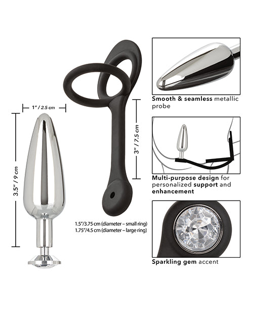 Star Fucker Slim Gem Plug con Potenziatore in Silicone - Nero