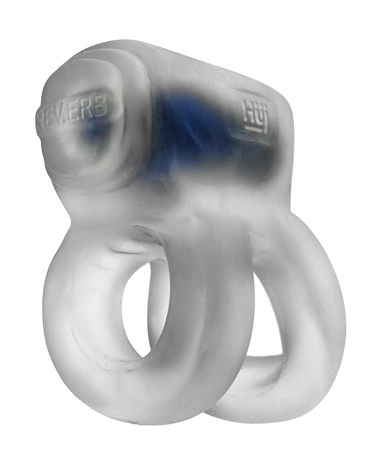 Hunky Junk Revhammer Shaft Vibe Ring - Clear Ice w/Blue Vibe