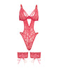 Charger l'image dans la visionneuse de la galerie, Genesis Lace Underwire Teddy w/Lace Garter Stays - Raspberry S/M
