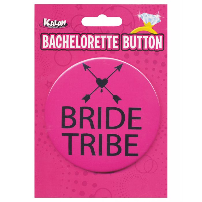 Bachelorette Button Bride Tribe Hot Pink And Black 3 Inch