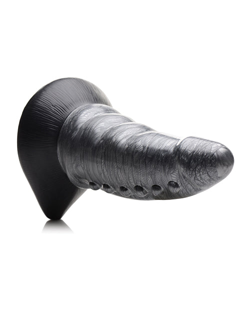 Creature Cocks Beastly Tapered Bumpy Silicone Dildo - Silver/Black