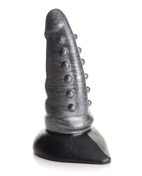 Creature Cocks Beastly Tapered Bumpy Silicone Dildo - Silver/Black
