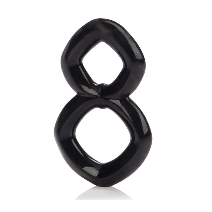 Crazy 8 Enhancer Double Cock Ring - Black