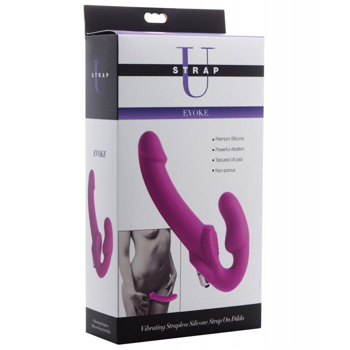 Strap U Vibrierender trägerloser Silikon-Strap-on-Dildo
