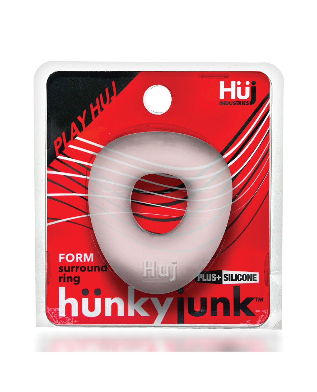 Hunky Junk Form Cock Ring - Clear Ice