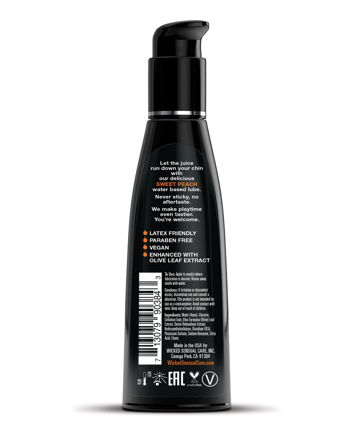 Wicked Sensual Care Vattenbaserat Glidmedel - 4 oz Söt Persika