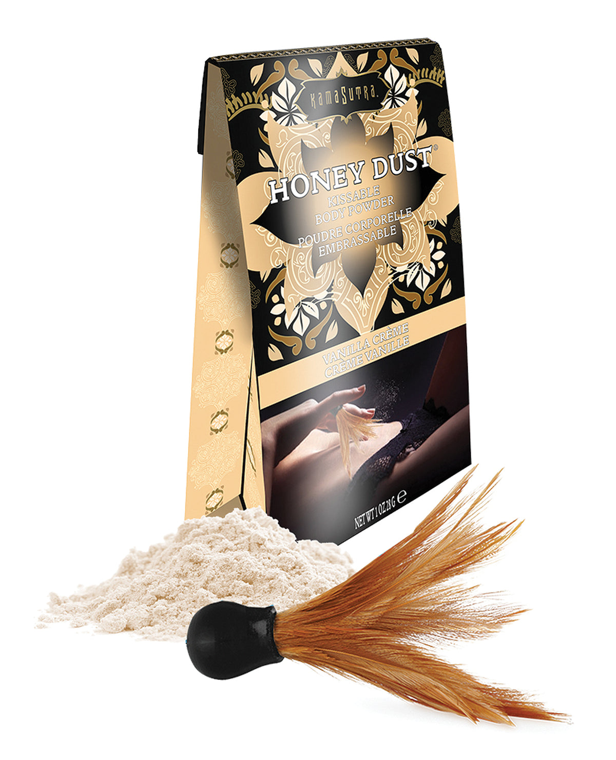 Kama Sutra Honey Dust Vanilla Creme 1 Oz Body Powder With Feather Applicator