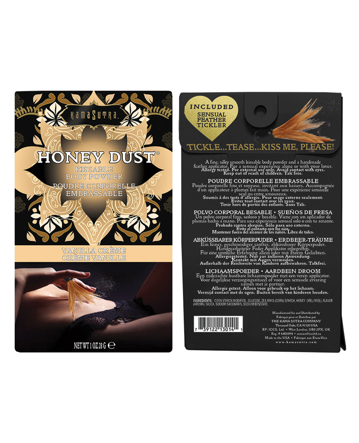 Kama Sutra Honey Dust Vanilla Creme 1 Oz Body Powder With Feather Applicator