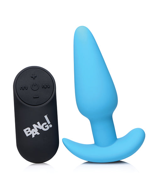Cargue la imagen en el visor de la galería, Bang! 21X Vibrating Silicone Butt Plug w/Remote - Blue
