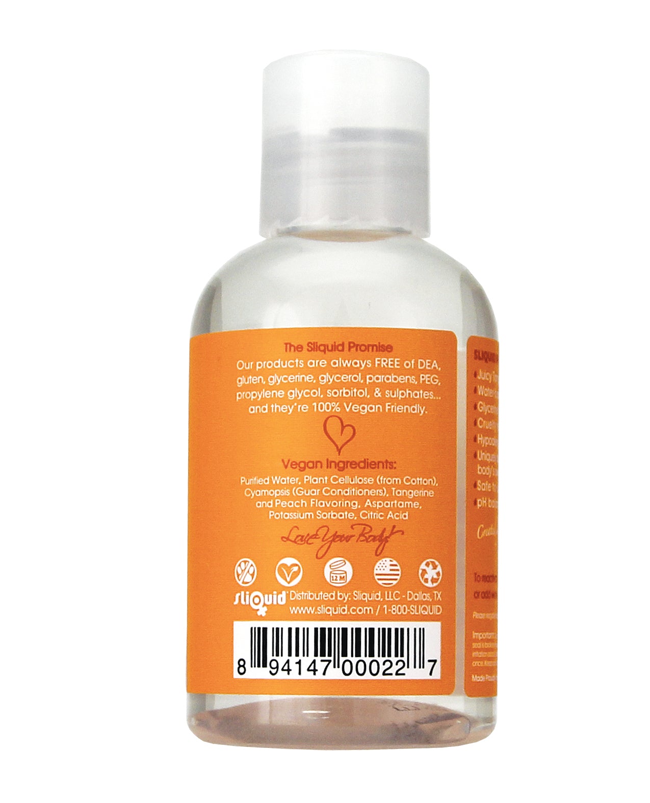 Lubricante Sliquid Naturals Swirl - 4.2 oz Mandarina Durazno