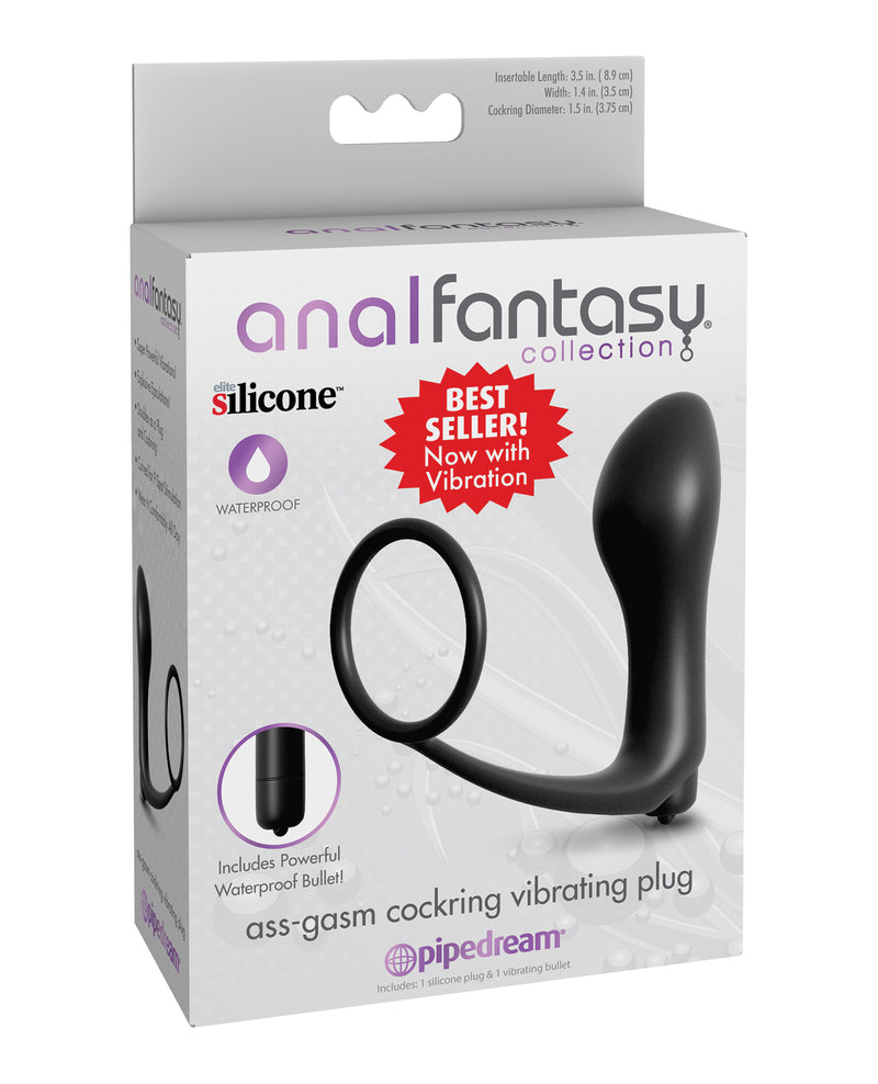 Load image into Gallery viewer, Anal Fantasy Collection Ass Gasm Vibrating Plug w/Cockring
