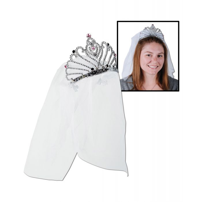 Bride To Be Tiara And Veil Beistle Bridal Shower Accessory