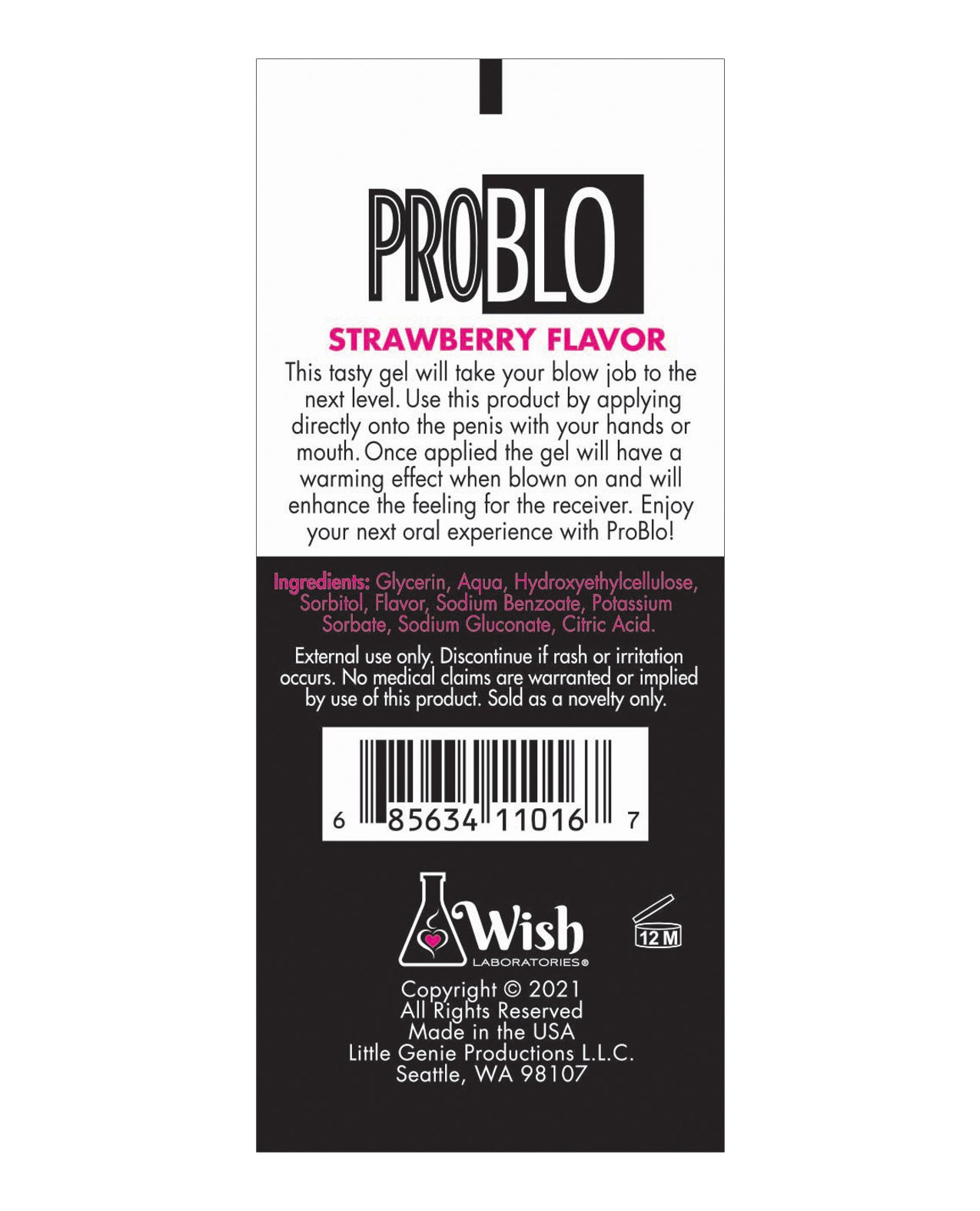 Pro Blo Oral Pleasure Gel - 1.5 oz Jordgubb
