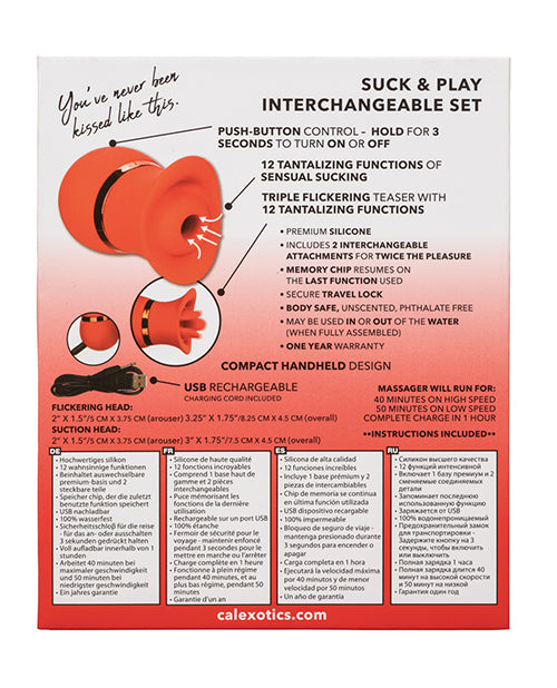 French Kiss Chupar y Jugar Set Intercambiable - Rojo