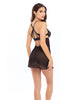 Charger l'image dans la visionneuse de la galerie, Rene Rofe New in Town Chemise &amp; G-String Black M/L
