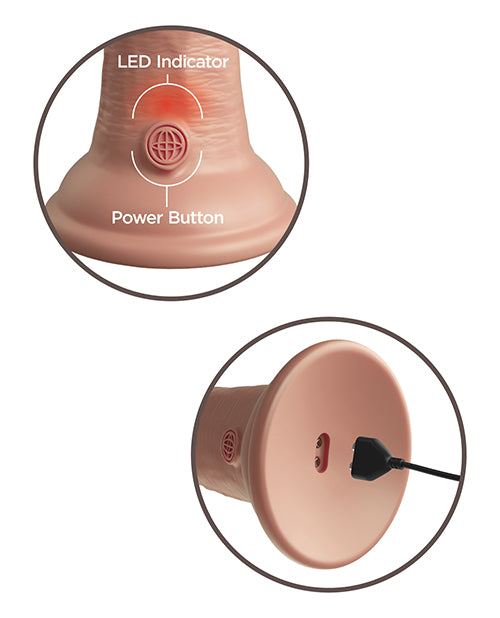 King Cock Elite Pene Vibrante in Silicone a Doppia Densità da 8" - Chiaro
