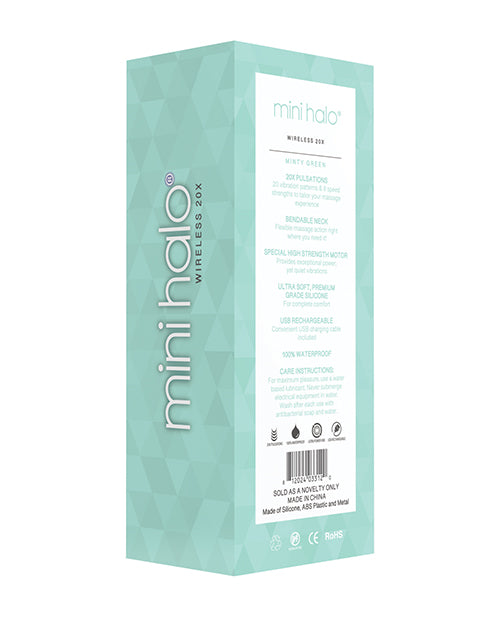 Mini Halo Wireless 20x Wand Mint Green Rechargeable Silicone Massager
