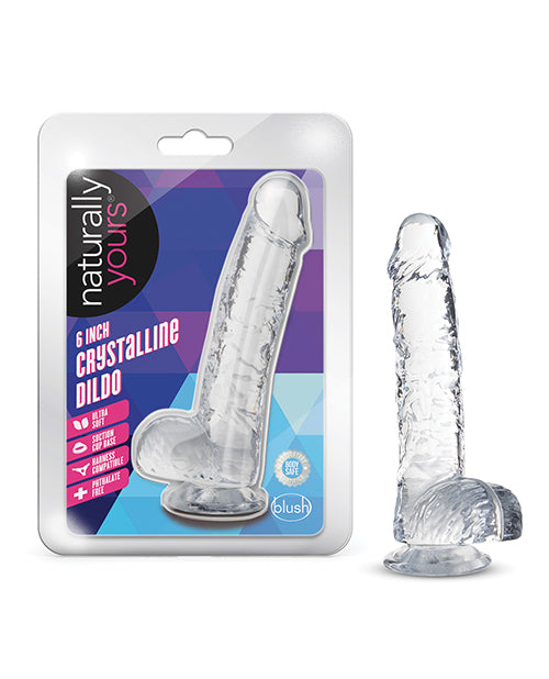 Blush Naturally Yours 6 Inch Crystalline Dildo Diamond Suction Cup Base
