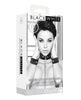 Load image into Gallery viewer, Shots Ouch Black &amp; White Velcro Collar w/Leash &amp; Hand Cuffs - Black
