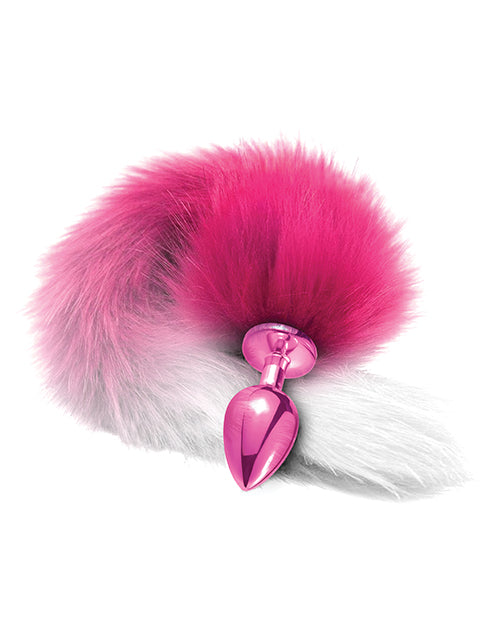 Nixie Metall-Butt-Plug mit Kunstpelzschwanz - Pink Metallic