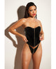 Load image into Gallery viewer, FETISH Rider Vinyl Bustier w/Front Zipper &amp; Panty Black XL
