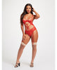 Bild in den Galerie-Viewer laden, Sheer Mesh &amp; Lace Demi Cup Teddy Red LG
