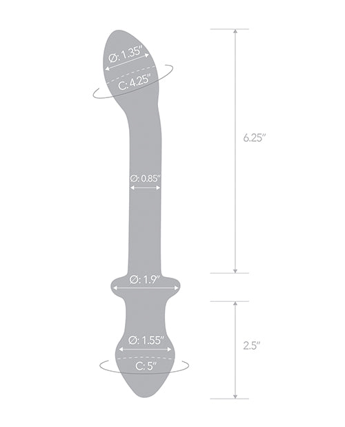 Glas 9.5" Double Play Dual Ended Dildo - Clear