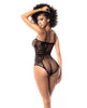 Load image into Gallery viewer, Floral Fishnet Bodysuit Black O/S
