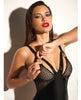 Φόρτωση εικόνας στο πρόγραμμα προβολής Gallery, FETISH Excitement Fishnet &amp; Vinyl Fitted Babydoll w/D-Ring &amp; Metal Clasp Black XL
