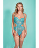 Cargue la imagen en el visor de la galería, Riley Eyelash Lace Teddy w/Side Cutouts Teal MD
