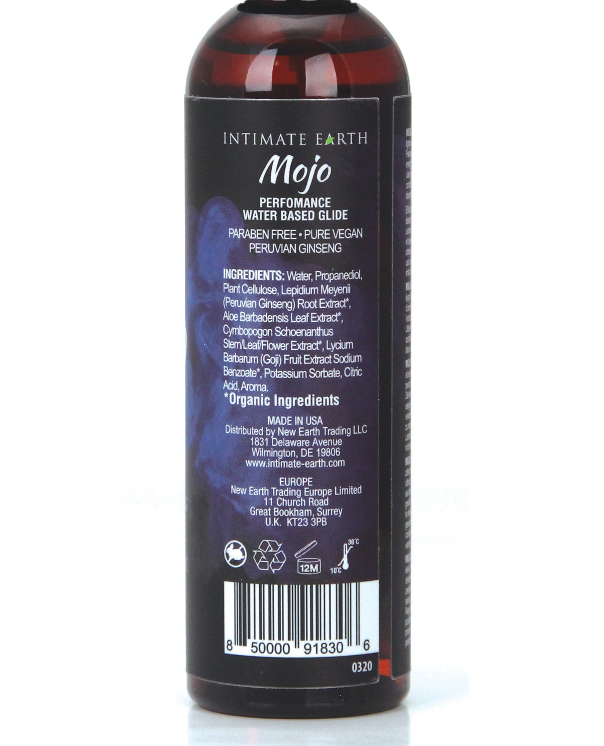 Intimate Earth Vandbaseret Performance Glide - 4 oz Peruviansk Ginseng